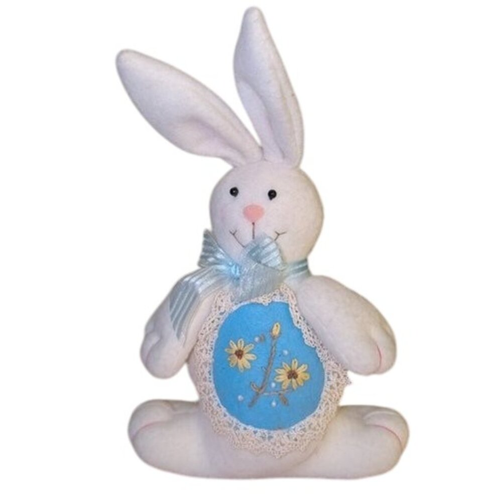 NEW Crescent Enterprise Plush Stuffed Weighted Bottom Embroidered Easter bunny